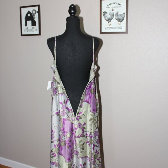 Donna Morgan Womens Seafoam Dress Purple Green Floral Babydoll Size 10 NWT - Picture 4 of 8